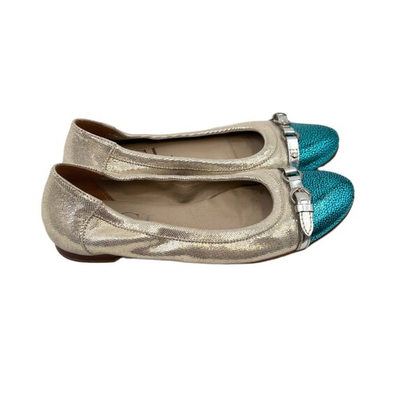 AGL Metallic Leather Flat Shoes - Picture 3 of 5